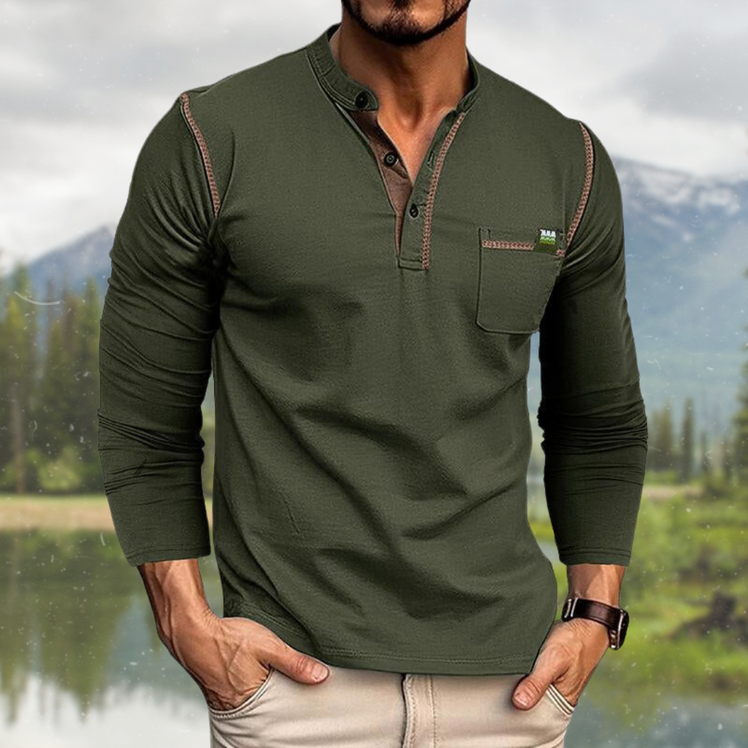 EVA-US | Casual Long Sleeve Polo Shirt for Men
