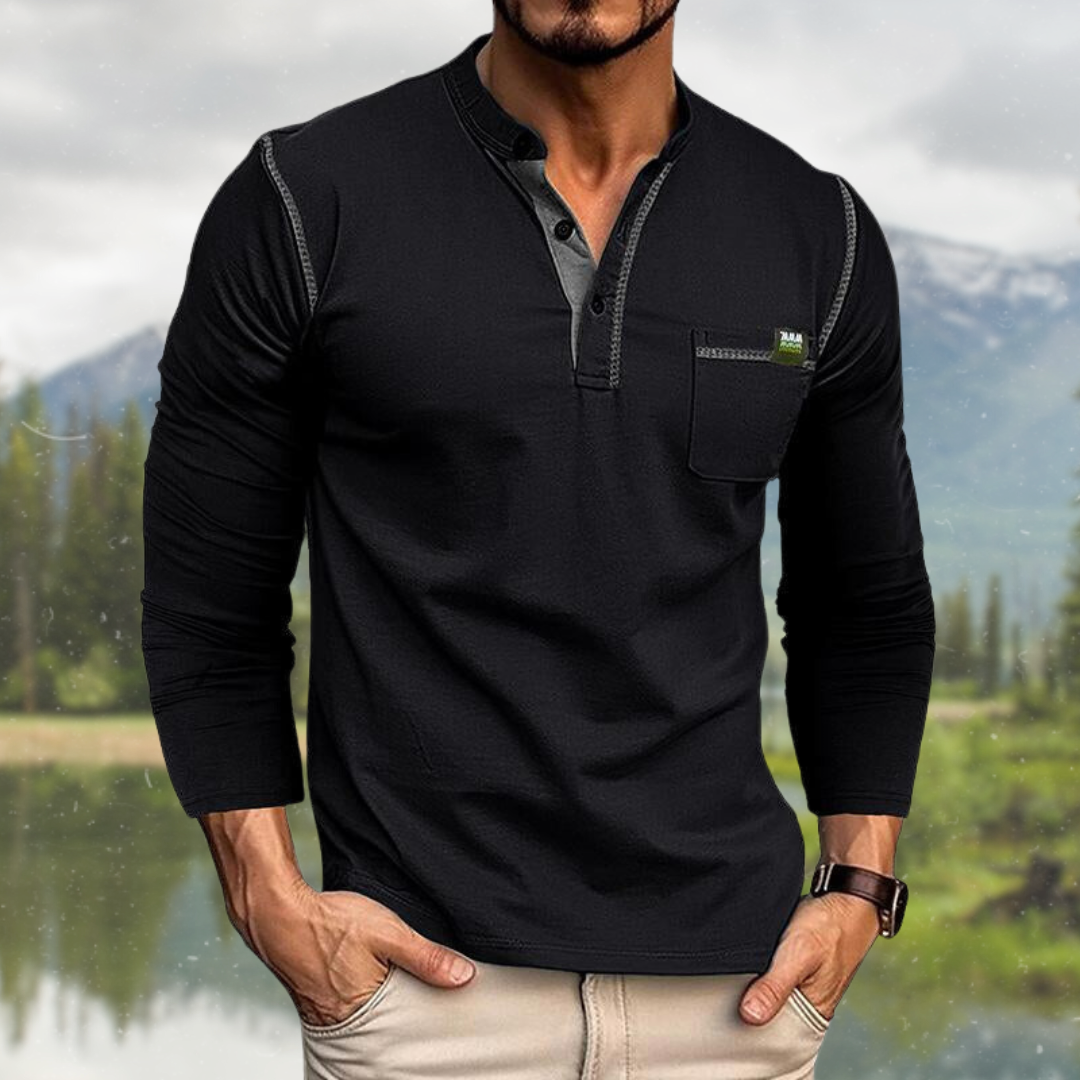 EVA-US | Casual Long Sleeve Polo Shirt for Men