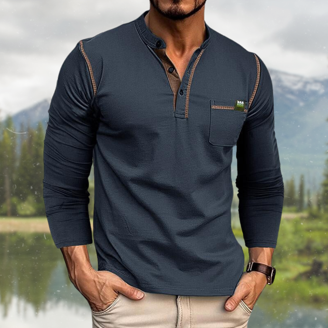 EVA-US | Casual Long Sleeve Polo Shirt for Men