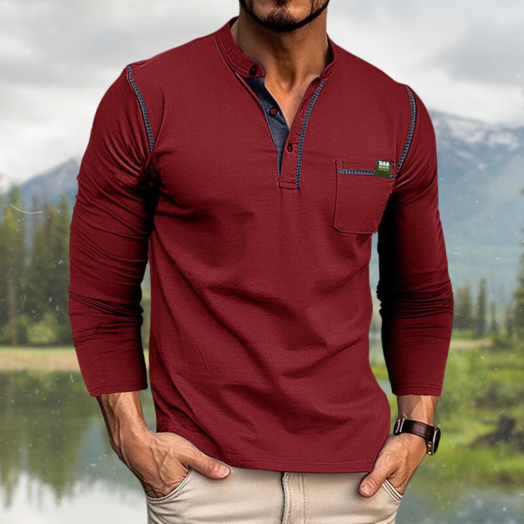 EVA-US | Casual Long Sleeve Polo Shirt for Men