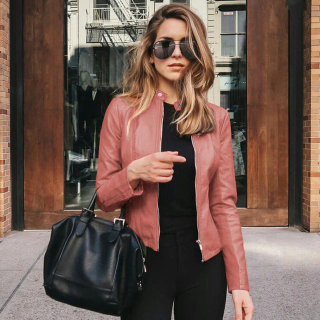 EVA-US | Elegant Leather Jacket - Timeless Style