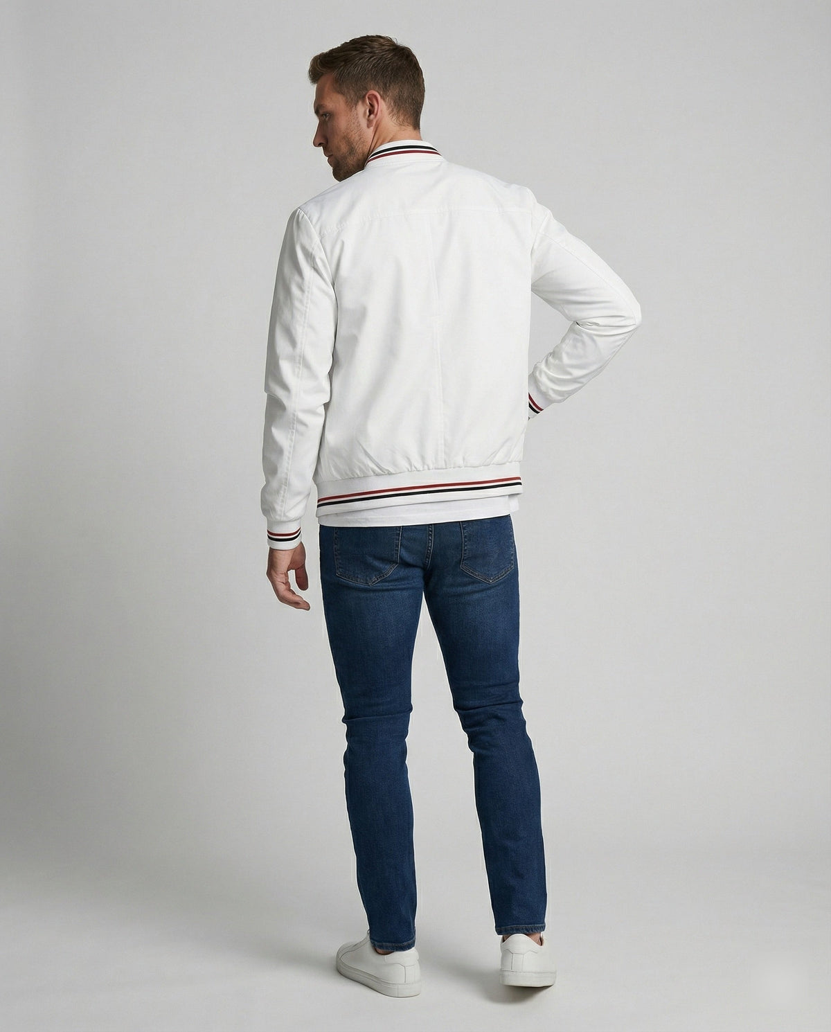 Men's Casual Transition Jacket with Water-Repellent Surface & Stand Collar EVA-US