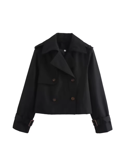 Women's Waterproof Trench Coat With Belt Cuffs and Revers Collar