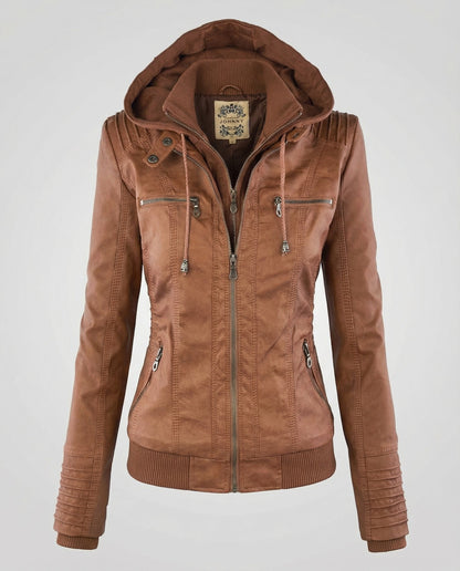 Weatherproof women's jacket hood