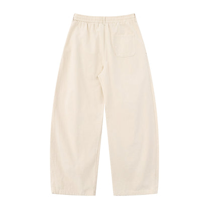 Women's utility-style culotte cargo pants with elastic drawstring waistband and flap pockets