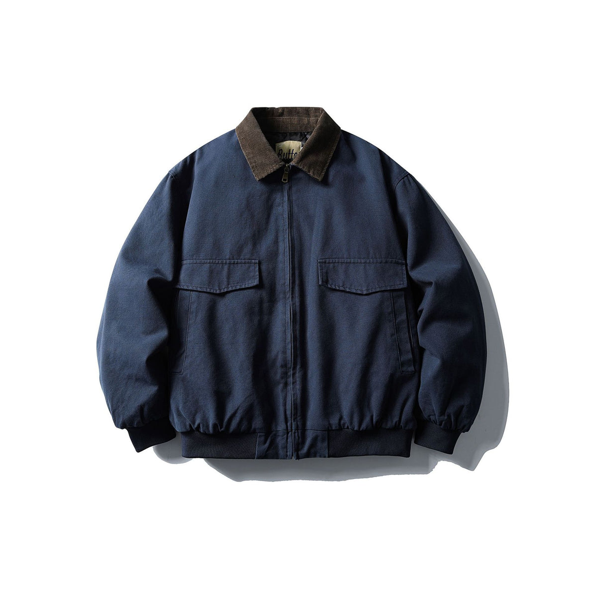 Men's Robust Canvas Jacket with Cord Collar and Utility Pockets EVA-US