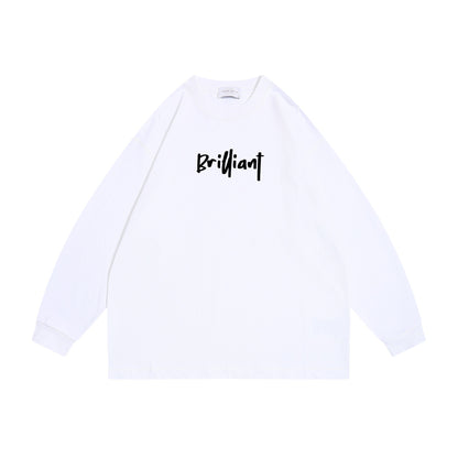 Unisex Oversize Sweatshirt with Front Print 'Brilliant', Raglan Sleeves and Ribbed Round Neck EVA-US