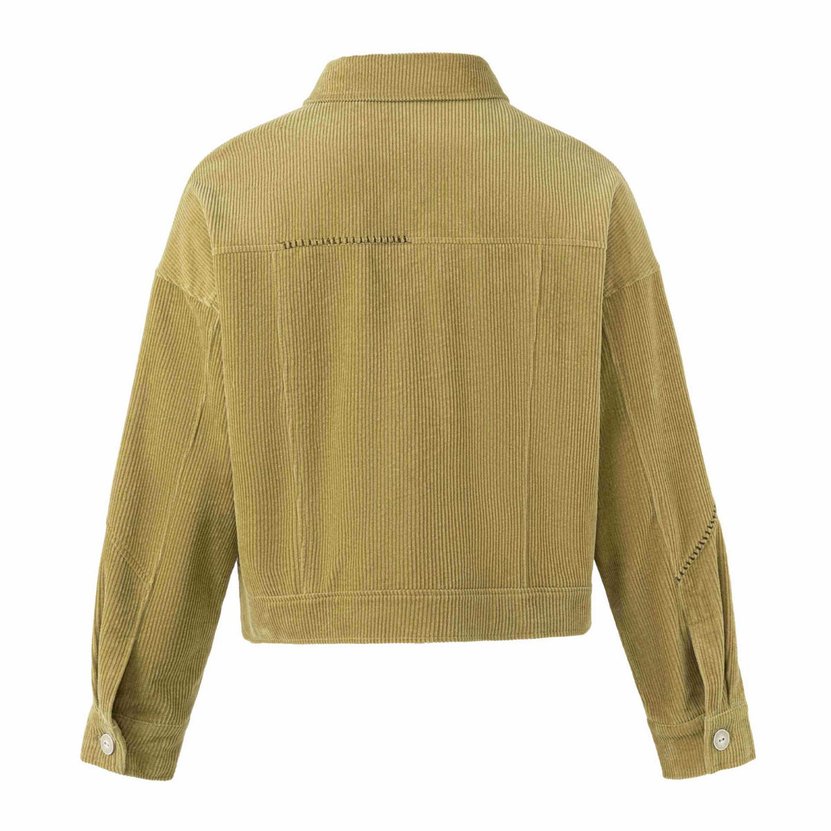 Women's short-cut cord trucker jacket in boxy cut with flap pockets EVA-US