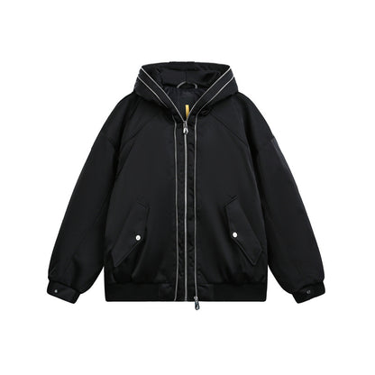 Men's Padded Hooded Bomber Jacket with Thermal Lining EVA-US