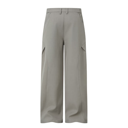 Women's Wide Pleat Trousers with High Waist and Wide Leg EVA-US