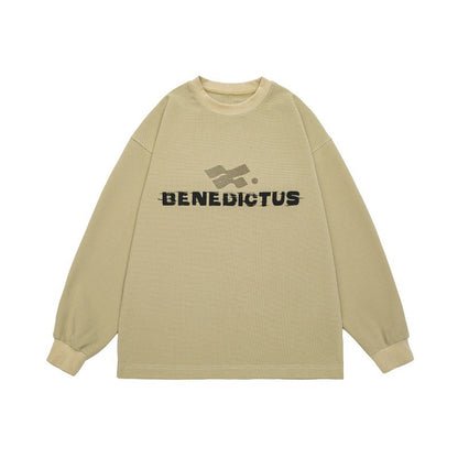 Unisex Oversize Sweatshirt with logo print and fine waffle texture EVA-US