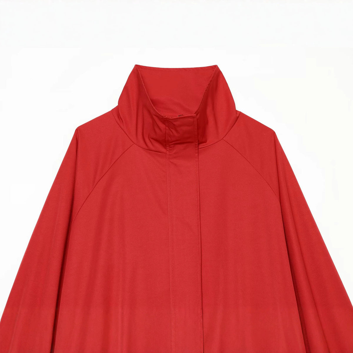 Women's Lightweight Boxy Transitional Jacket with Funnel Neck and Elastic Hem EVA-US