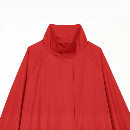 Women's Lightweight Boxy Transitional Jacket with Funnel Neck and Elastic Hem EVA-US