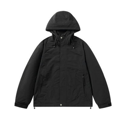 Unisex Short-cut water-resistant hooded jacket in boxy cut with drawstring and adjustable cuffs EVA-US