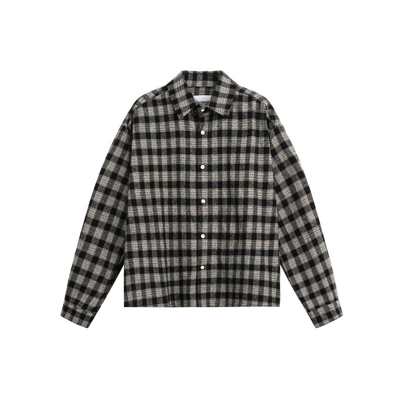 Men's Boxy Overshirt made of brushed flannel blend with full button placket EVA-US