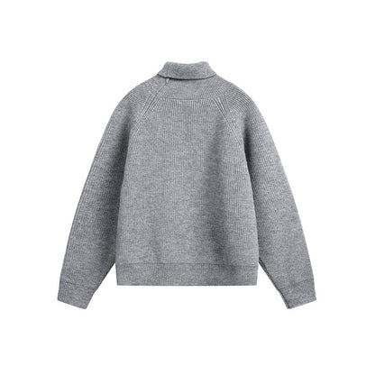 Unisex turtleneck sweater made of coarse ribbed knit with raglan sleeves and straight hem EVA-US