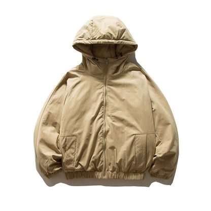 Unisex Oversized padded hoodie jacket with elastic hem and concealed pockets EVA-US