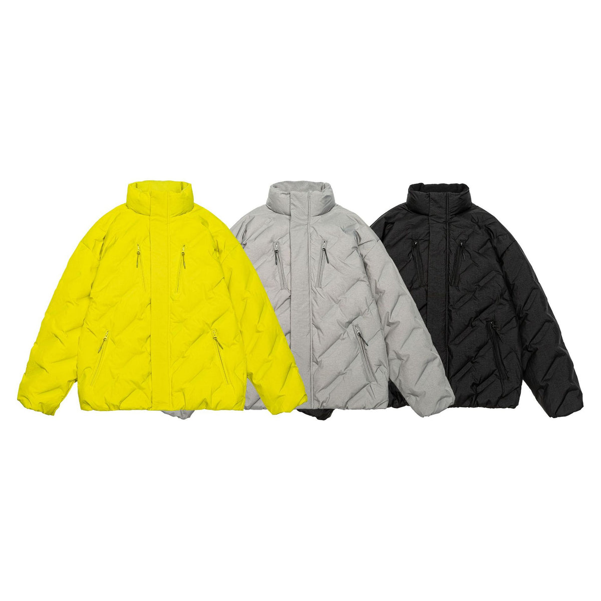 Unisex Padded Oversized Quilted Jacket with High Stand-Up Collar EVA-US