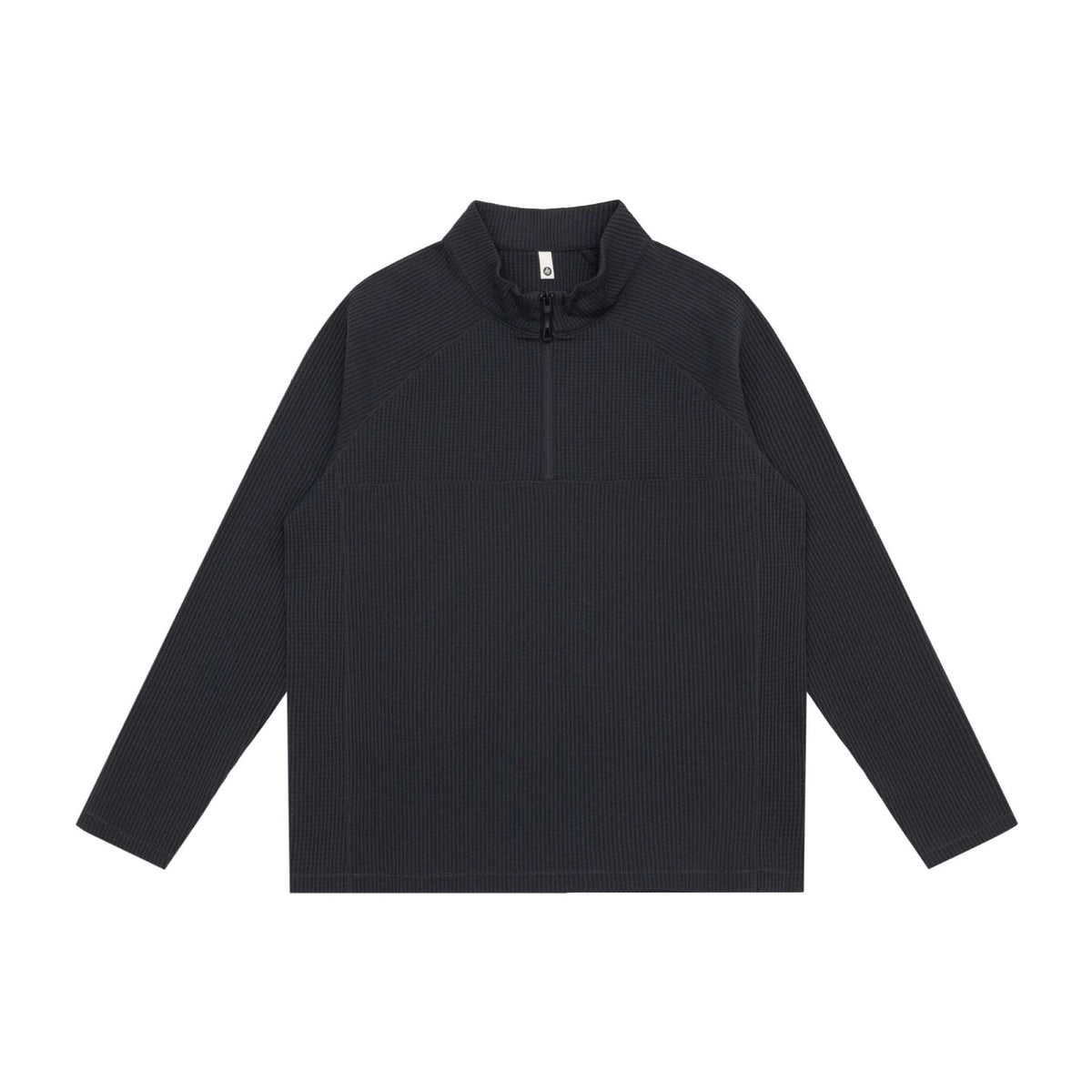 Unisex Waffle Knit Half-Zip Sweater with Shawl Collar and Raglan Sleeves EVA-US