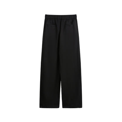 Women's loose-fit palazzo pants with elastic waistband, pleats, and straight leg EVA-US