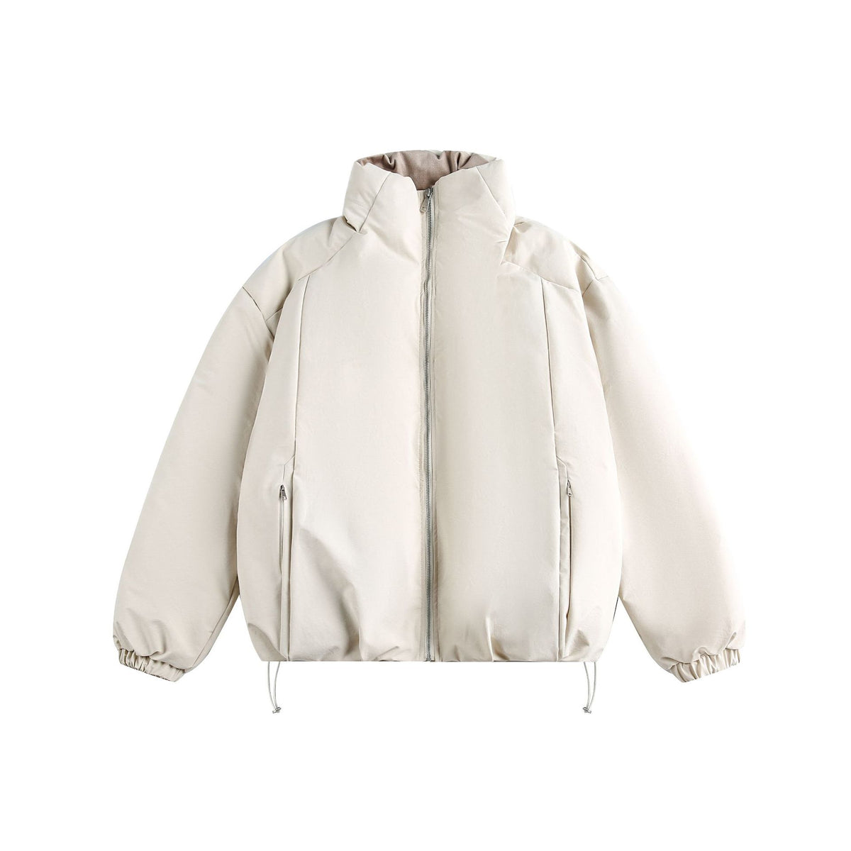 Men's short parka with high stand-up collar, padded thermal insulation and drawstring EVA-US