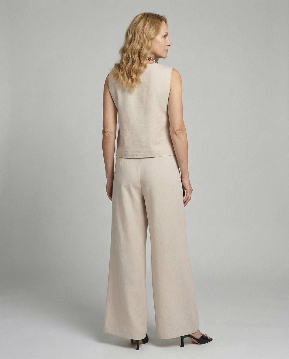 Women's Two-Piece Set Linen Pants