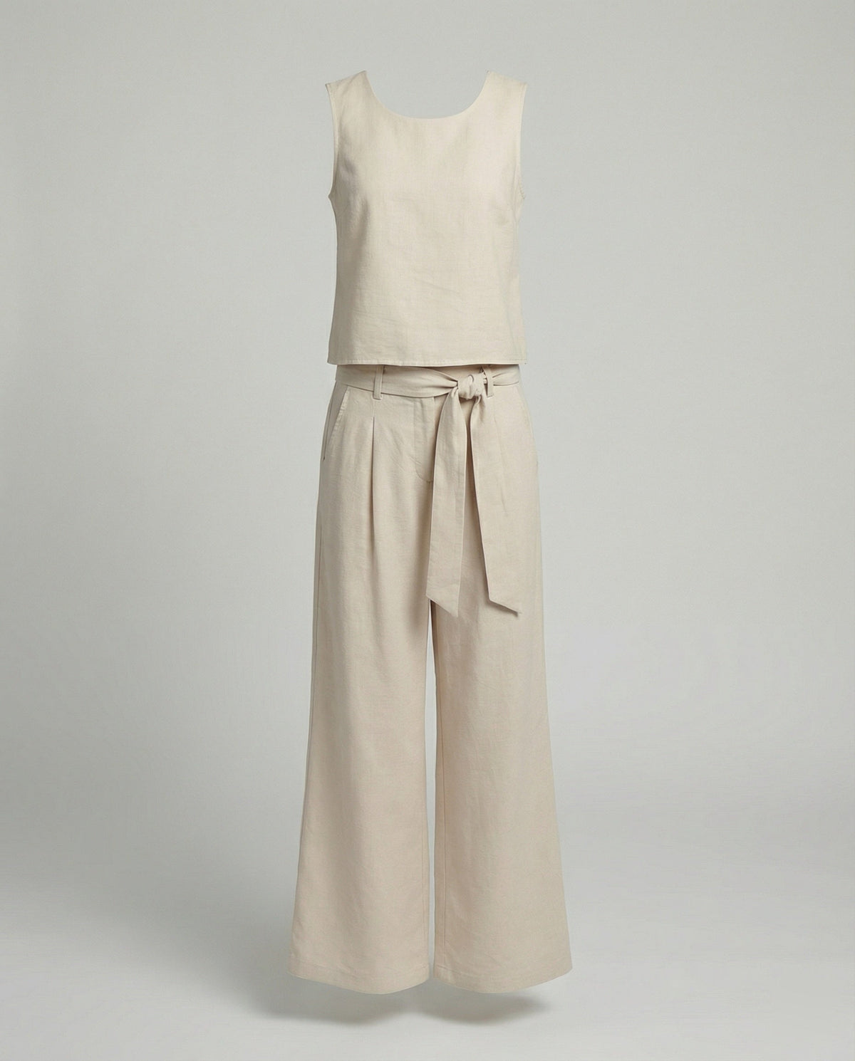 Women's Two-Piece Set Linen Pants