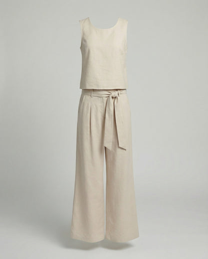 Women's Two-Piece Set Linen Pants