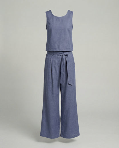 Women's Two-Piece Set Linen Pants
