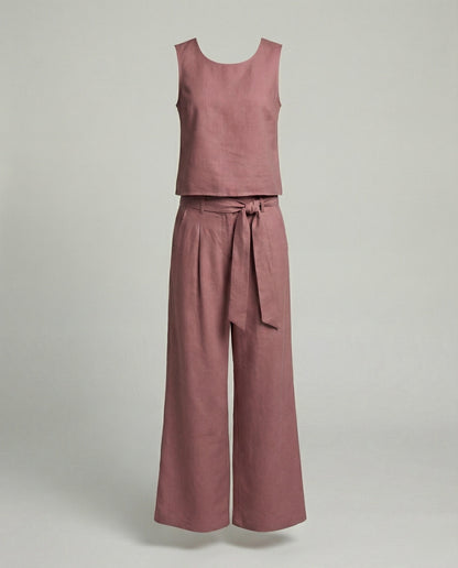 Women's Two-Piece Set Linen Pants