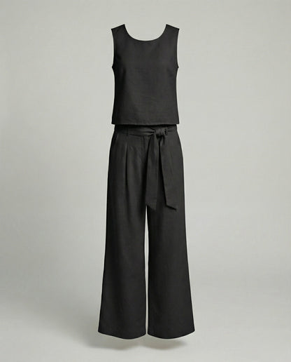 Women's Two-Piece Set Linen Pants