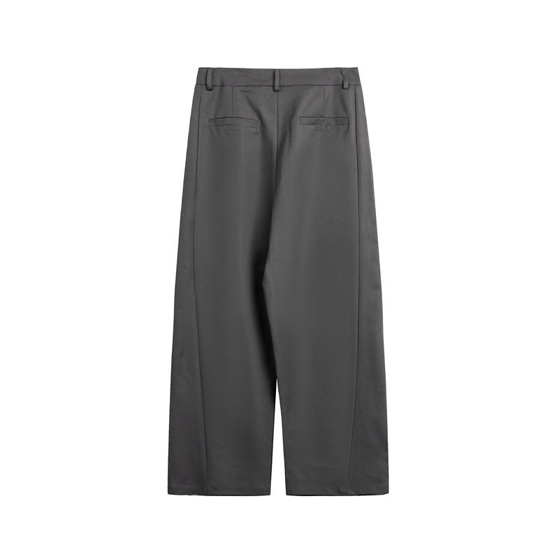 Women's Wide High-Waist Fabric Trousers with Crease and Side Insert Pockets EVA-US