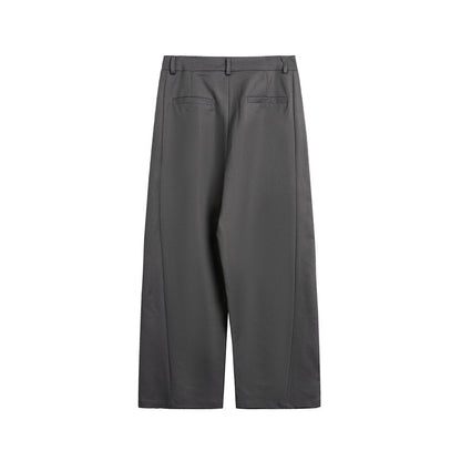 Women's Wide High-Waist Fabric Trousers with Crease and Side Insert Pockets EVA-US