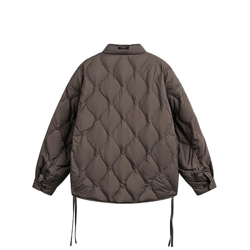 Men's Short Quilted Oversized Insulation Jacket with Diamond Quilting EVA-US