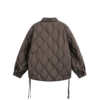 Men's Short Quilted Oversized Insulation Jacket with Diamond Quilting EVA-US