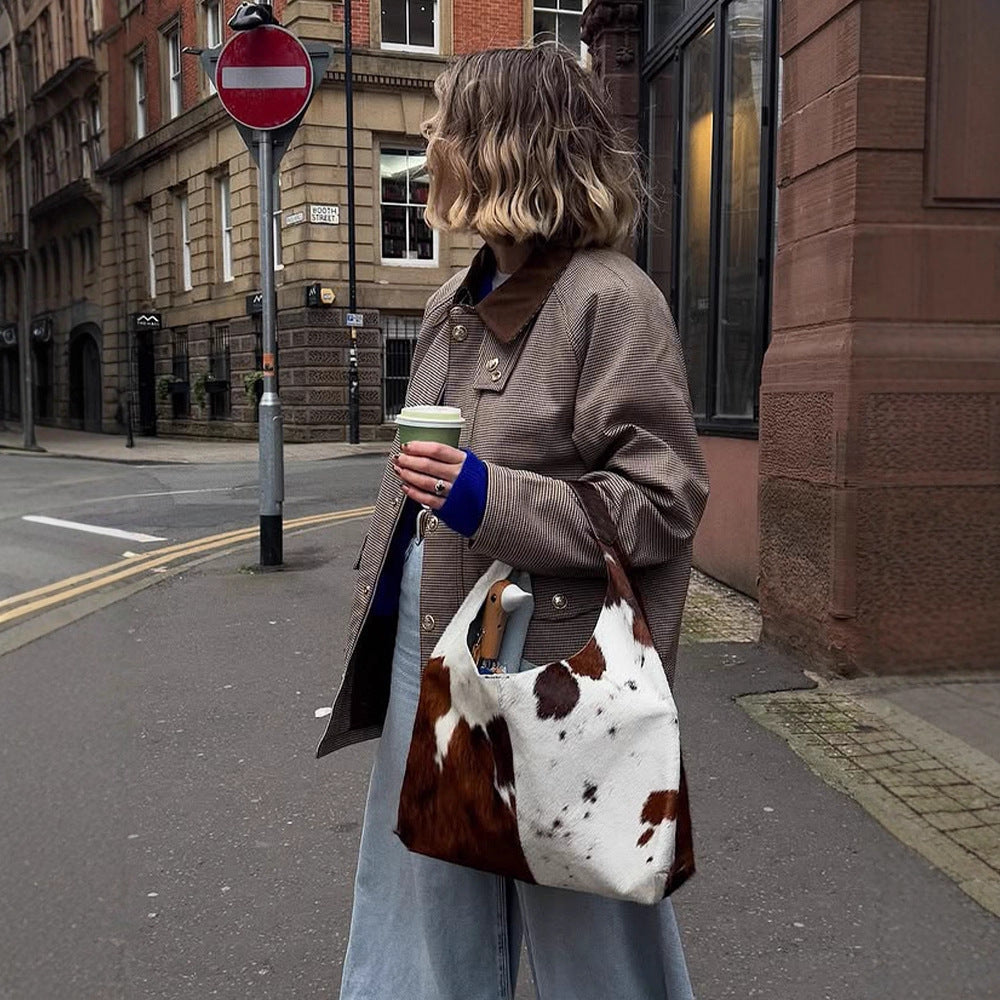 Women Oversize Boxy Jacket in Glencheck with Velvet Collar and Golden Decorative Buttons EVA-US