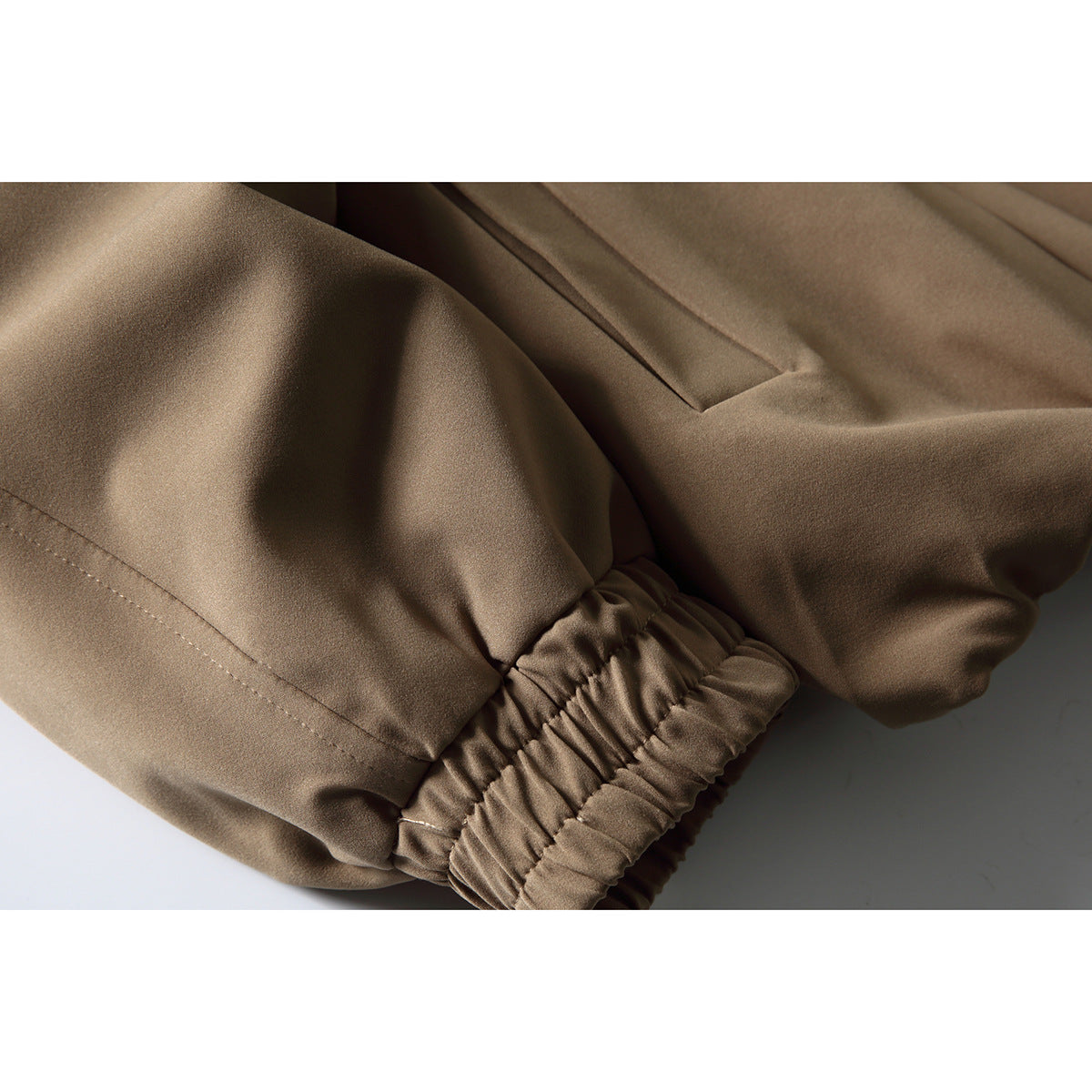Men's Boxy Blouson Jacket in Overshirt Style with Stand Collar and Strap Detail EVA-US