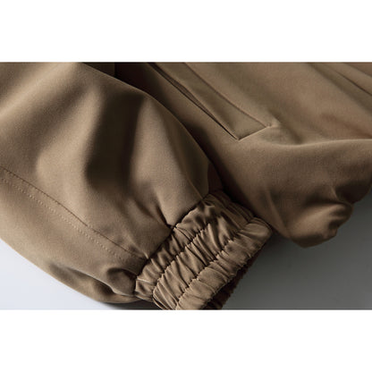 Men's Boxy Blouson Jacket in Overshirt Style with Stand Collar and Strap Detail EVA-US