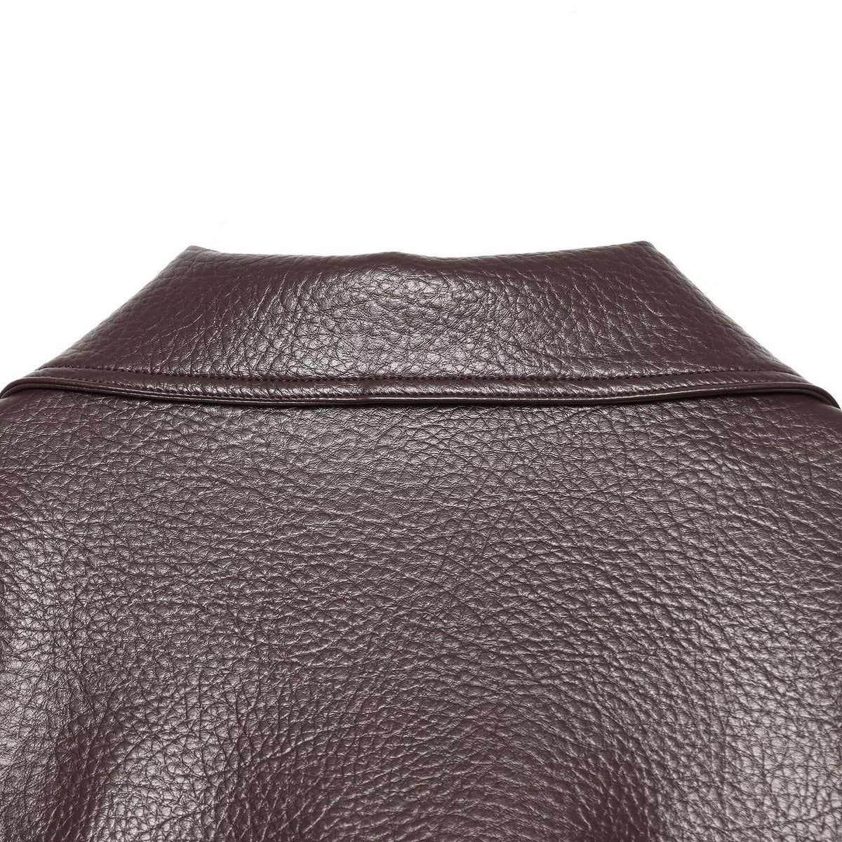 Women's Cropped Faux Leather Blouson with High Stand-up Collar, Flap Pockets and Drawstring