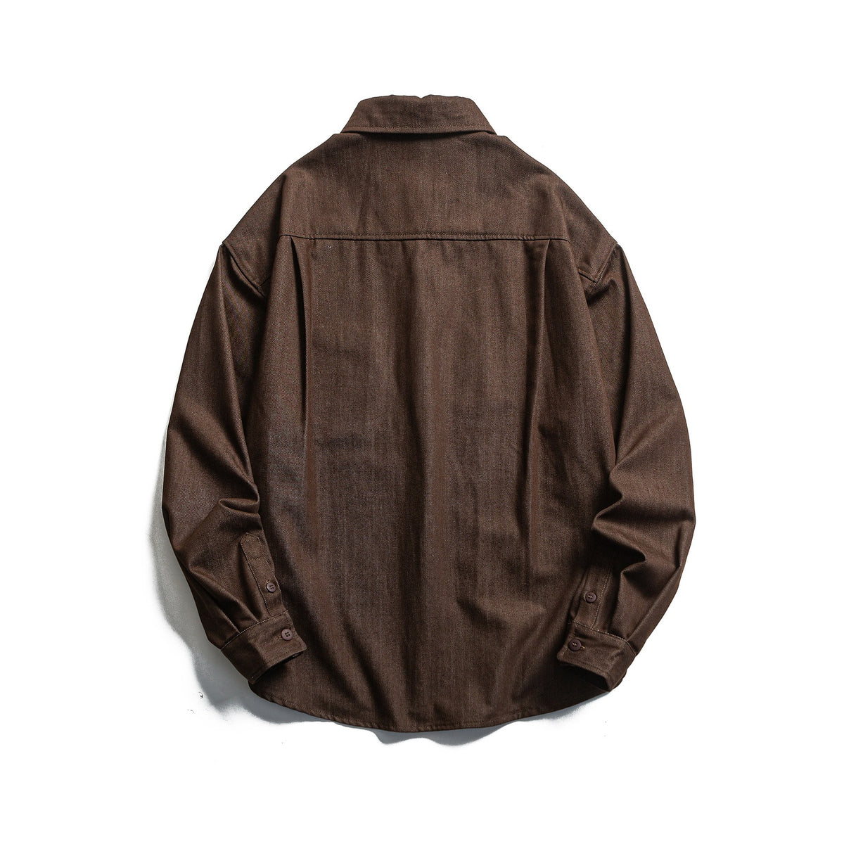 Men's Boxy Shirt Jacket made of sturdy twill with rounded hem EVA-US