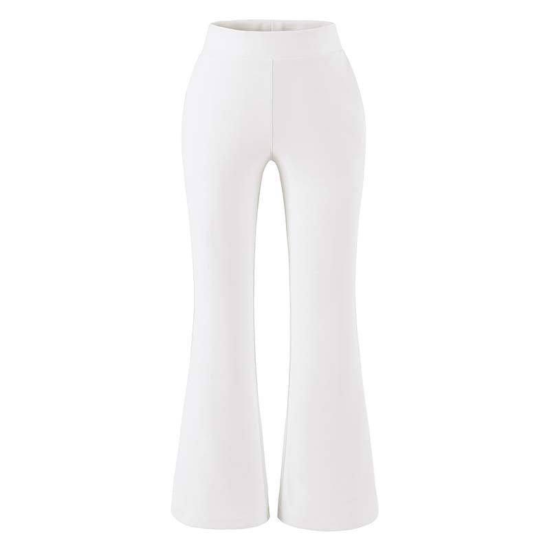 Women's High-Waisted Stretch Flared Pants with Wide Hem EVA-US