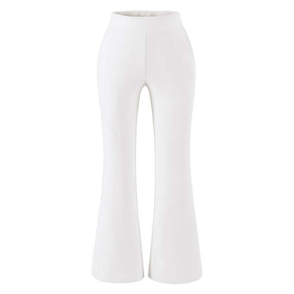 Women's High-Waisted Stretch Flared Pants with Wide Hem EVA-US