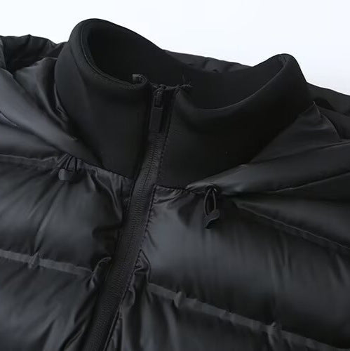 Women Hybrid Padded Jacket with Softshell Sleeves and Hood EVA-US