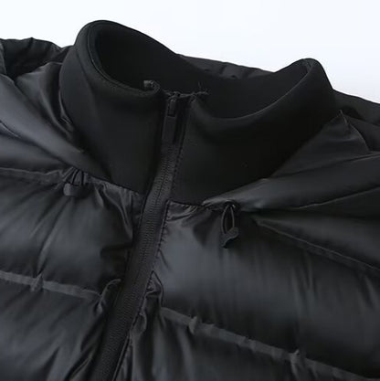 Women Hybrid Padded Jacket with Softshell Sleeves and Hood EVA-US