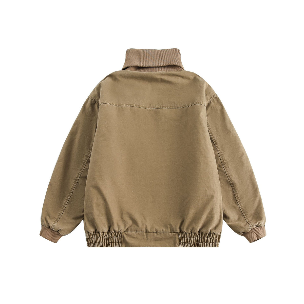 Unisex Oversize Bomber Jacket with High Ribbed Collar and Elastic Hem EVA-US
