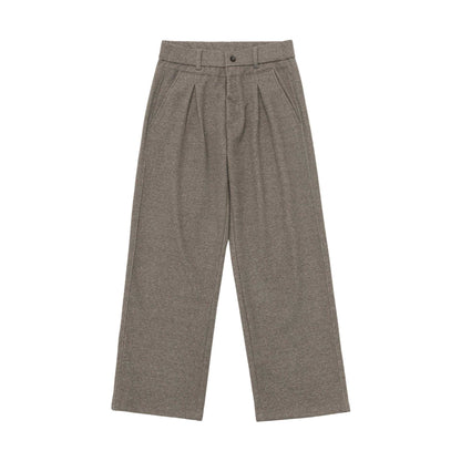 Women's High-Waisted Loose Jersey Pants with Pleats and Side Pockets EVA-US