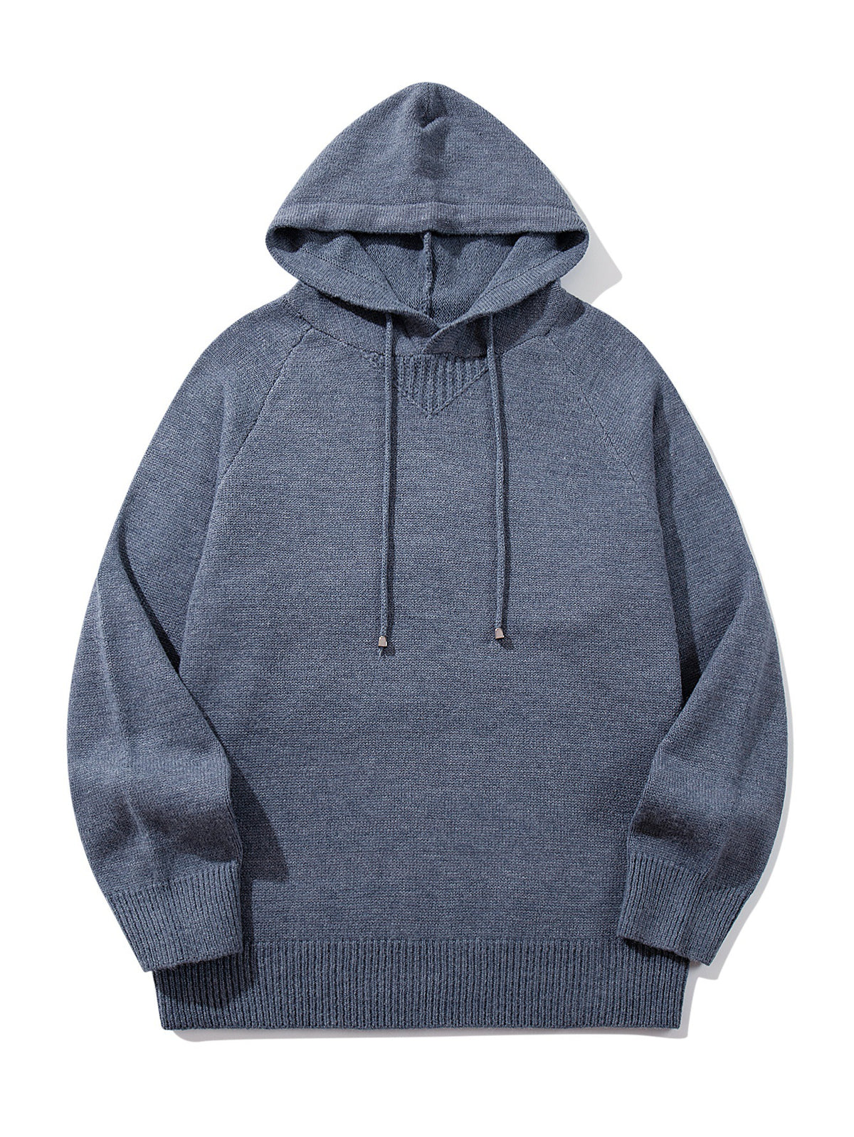 Unisex knitted hoodie with raglan sleeves and wide ribbed hem EVA-US