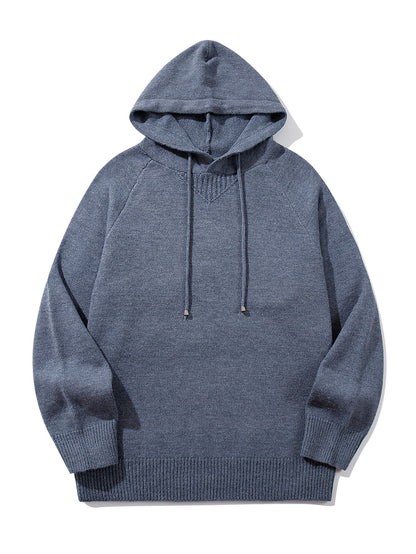 Unisex knitted hoodie with raglan sleeves and wide ribbed hem EVA-US