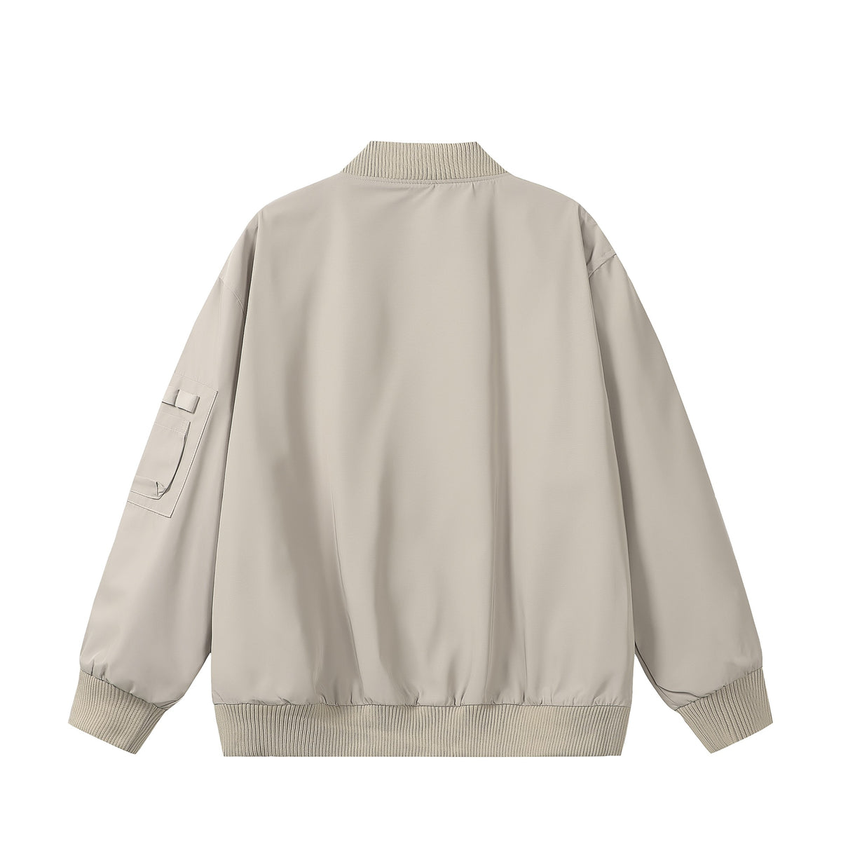 Unisex Short-cut padded bomber jacket with zippered sleeve pocket and ribbed cuffs EVA-US
