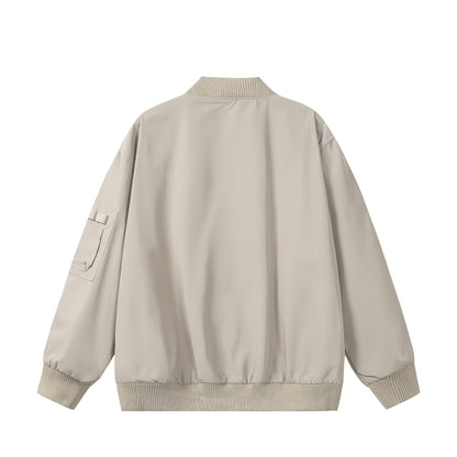 Unisex Short-cut padded bomber jacket with zippered sleeve pocket and ribbed cuffs EVA-US